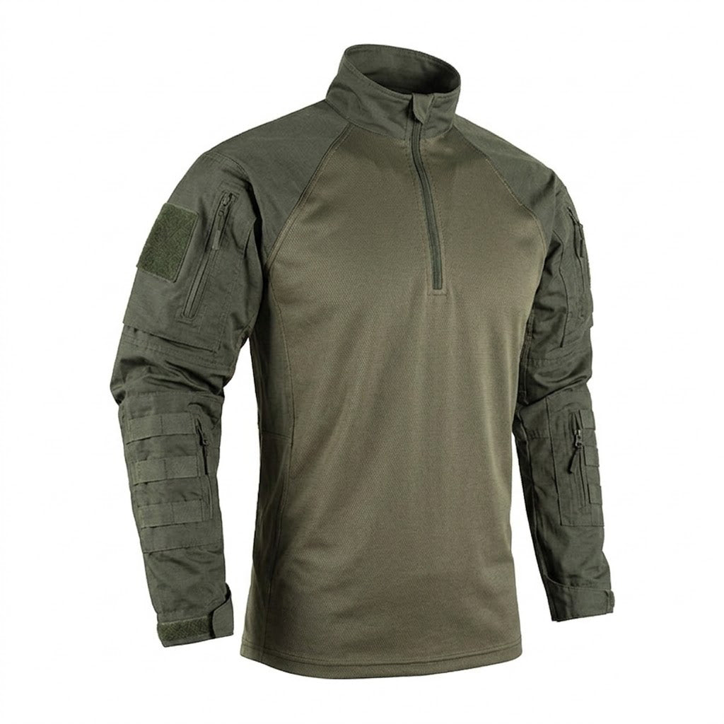 Camisola Tática de Combate Outdoor com Bolsos nas Mangas