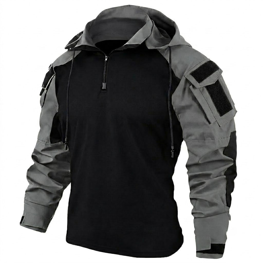 Camisola Tática de Secagem Rápida com Capuz para Homem
