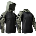 Camisola Tática de Secagem Rápida com Capuz para Homem