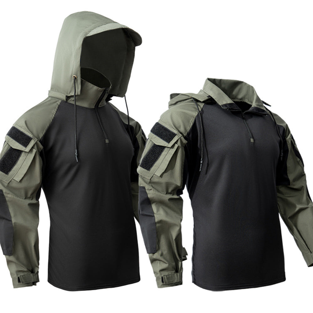 Camisola Tática de Secagem Rápida com Capuz para Homem