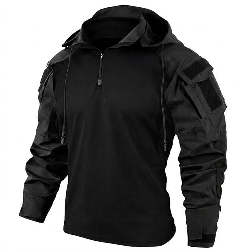 Camisola Tática de Secagem Rápida com Capuz para Homem