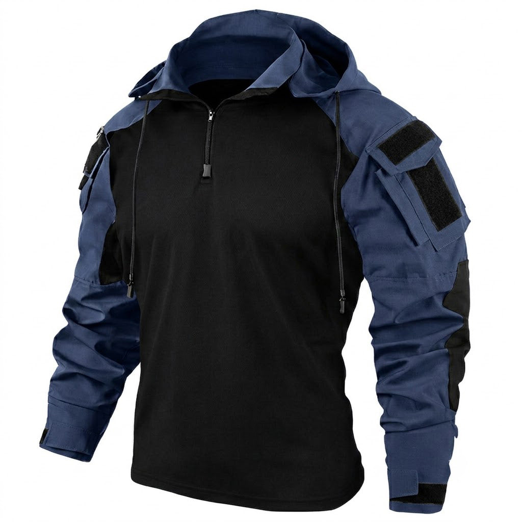 Camisola Tática de Secagem Rápida com Capuz para Homem